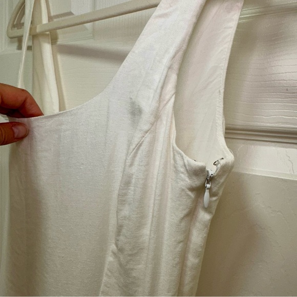 NWT GAP Linen-Blend Square-Neck White Maxi Dress Size Small - Picture 6 of 13